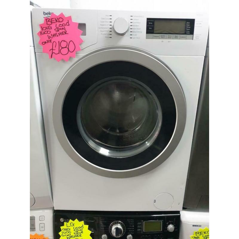 White beko 10kg ld 1400 spin washing machine