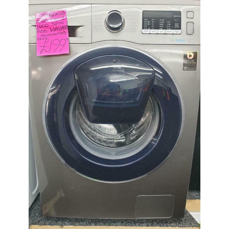 Samsung grey 9kg load 1400 spin washing machine