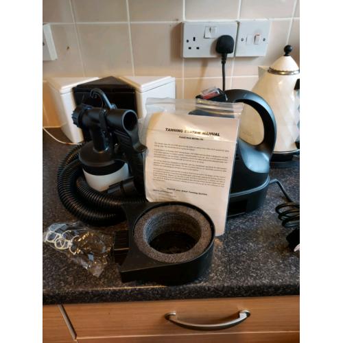 Tanning machine with pop up tent unsued