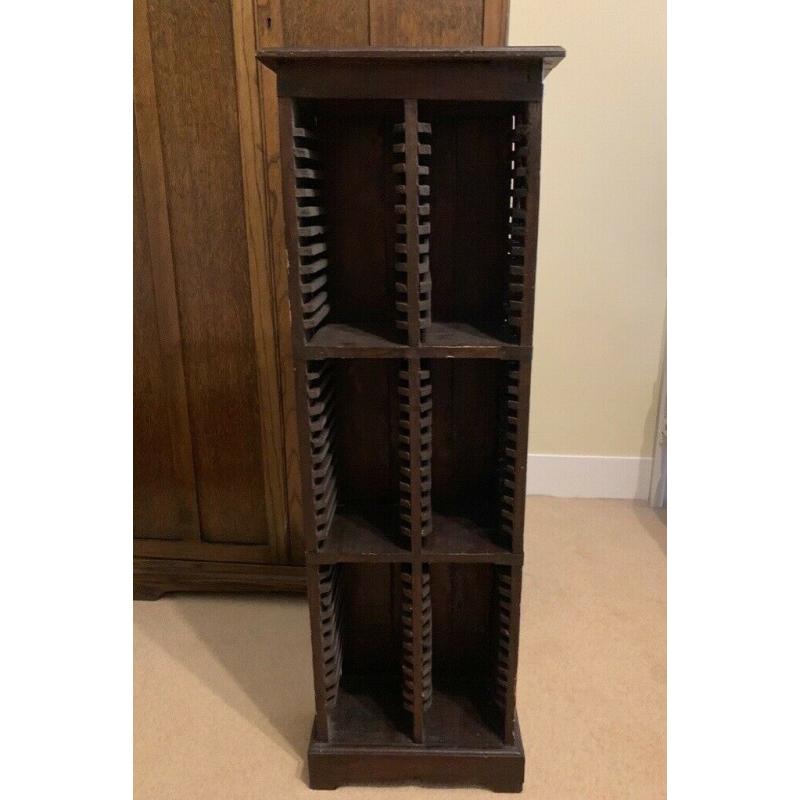 Rustic Wooden CD Stand Unit CD Rack CD Storage