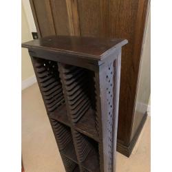 Rustic Wooden CD Stand Unit CD Rack CD Storage