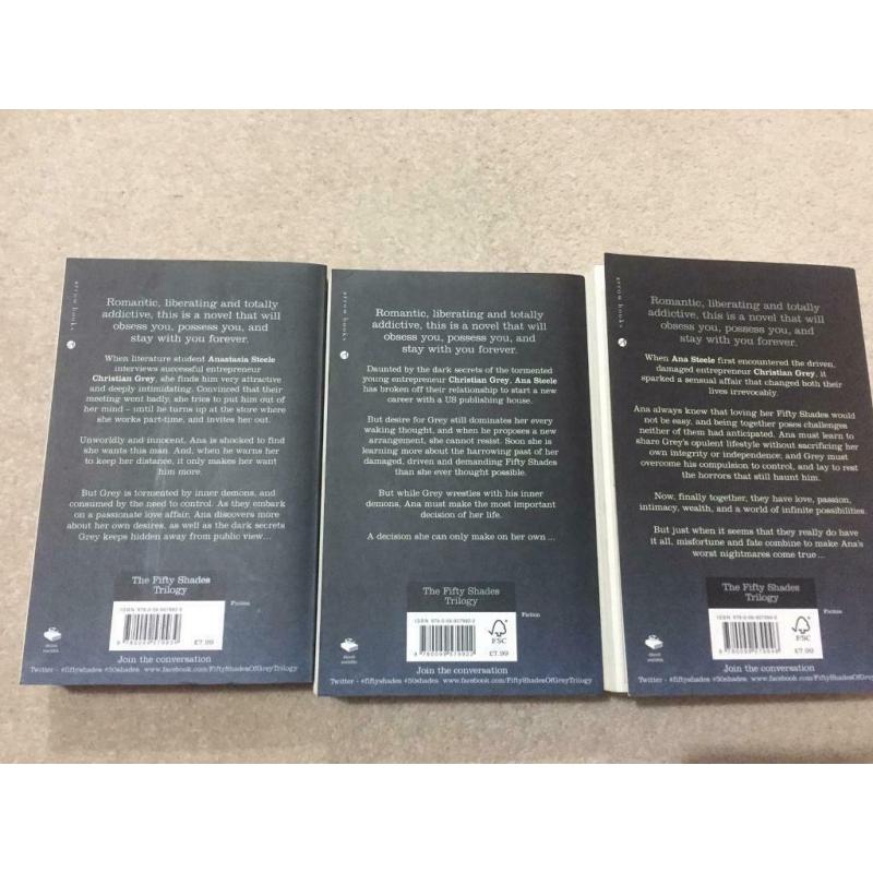 Adult fiction books - Shades of grey trilogy / series