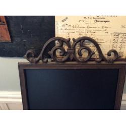 Cast iron chalkboard