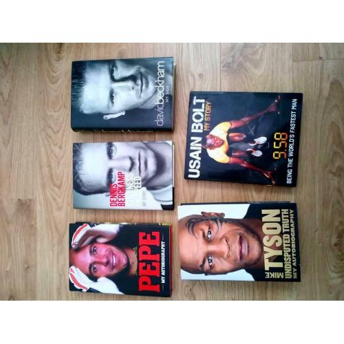 Books - sport celebrities - Beckham Pepe Tyson Berghamp Bolt