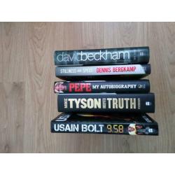 Books - sport celebrities - Beckham Pepe Tyson Berghamp Bolt