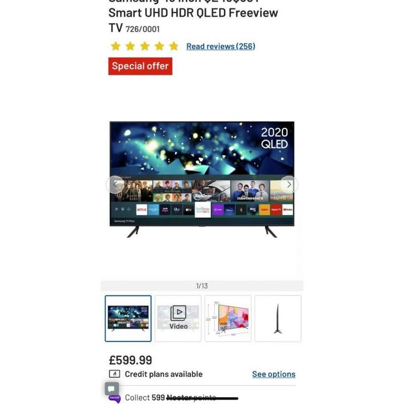 Samsung Q60T 43" QLED 4K HDR Smart TV