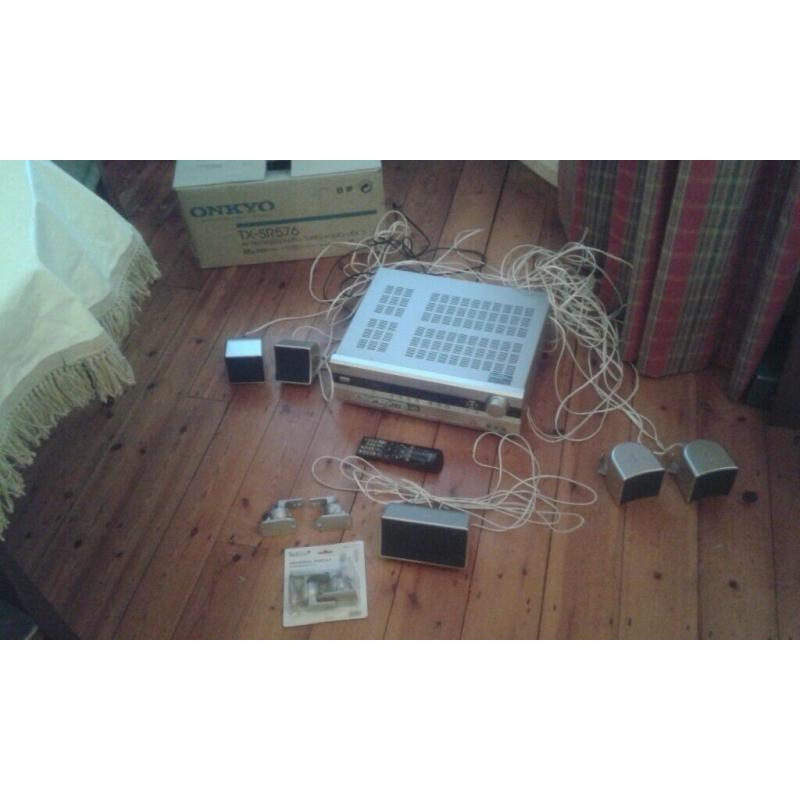 Onkyo TX-SR576 Amplifier, Speakers and Mounts
