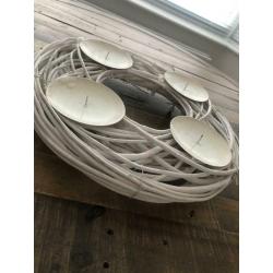 Rattan wood candle holder