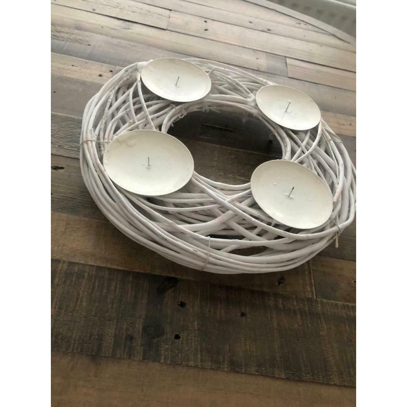 Rattan wood candle holder