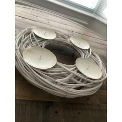 Rattan wood candle holder