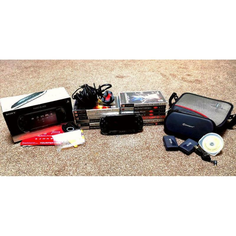 Psp Console Bundle with 13 games and accessories