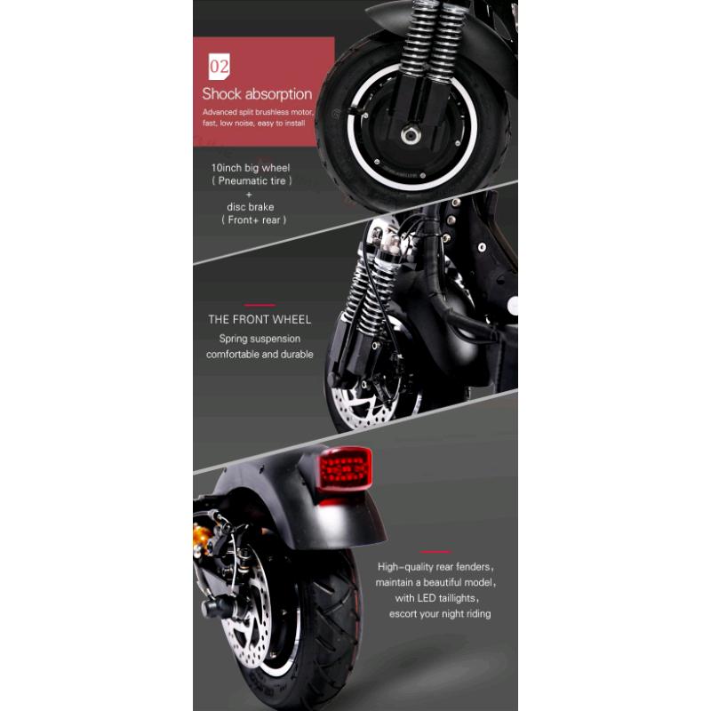 2000w duel motor 52v electric scooter