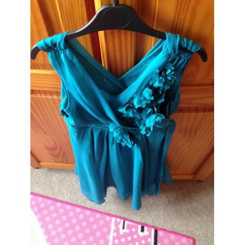 Monsoon Dark Turquoise dress with flowers