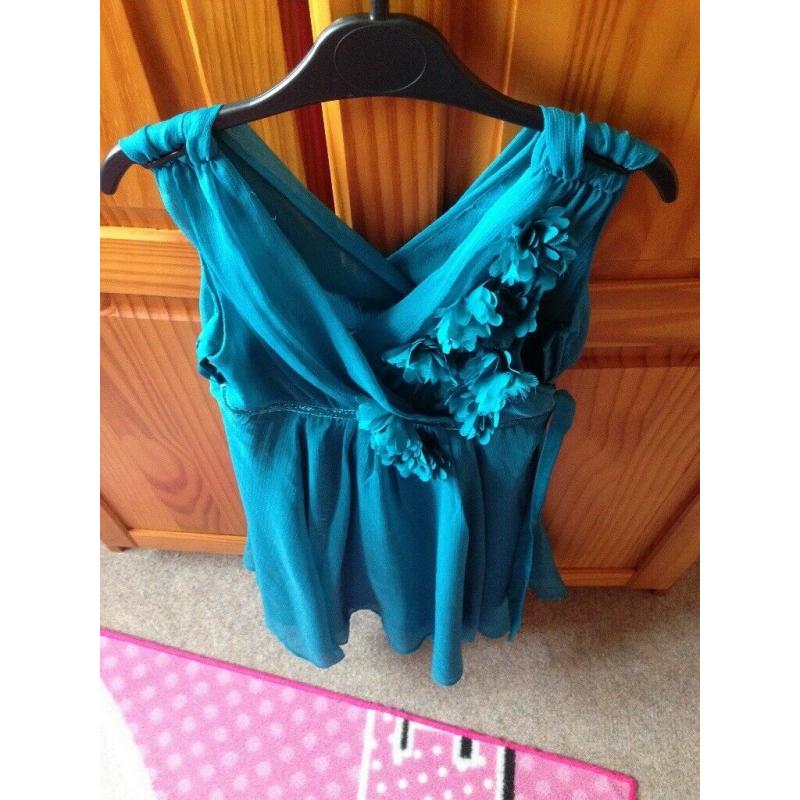 Monsoon Dark Turquoise dress with flowers