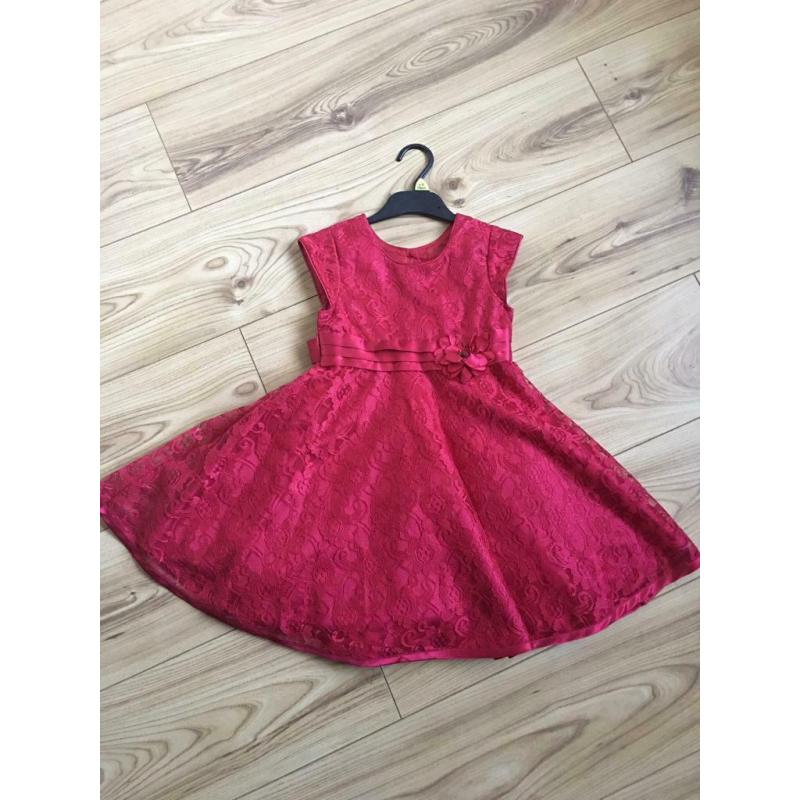 4 years girl red sparkling dress
