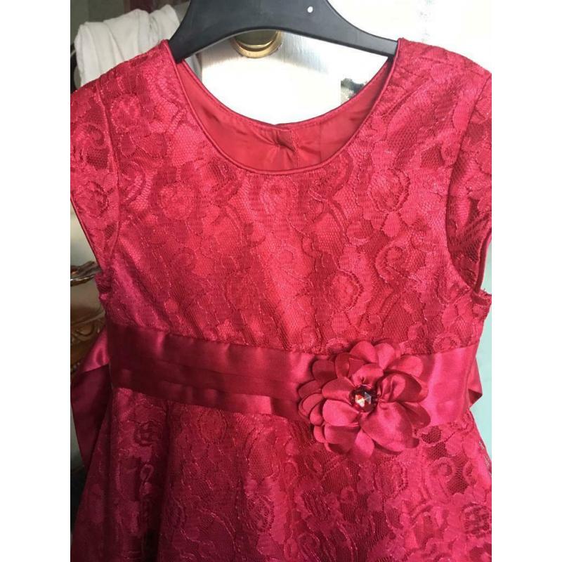 4 years girl red sparkling dress