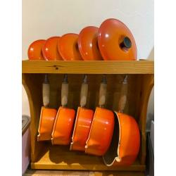 Le Creuset 5 pan set orange