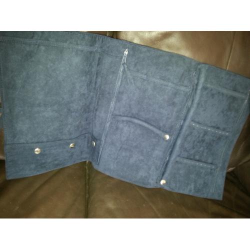 Blue suede jewellery wrap