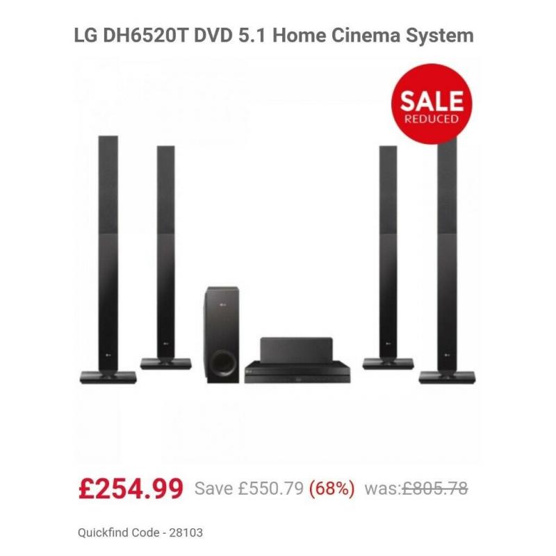 LG Home Cinema System | Excellent Condition | 4 Speakers | 2 Subwoofers