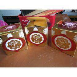 3x Vintage Max Factor Christmas bauble make up - Creme puff and lipstick