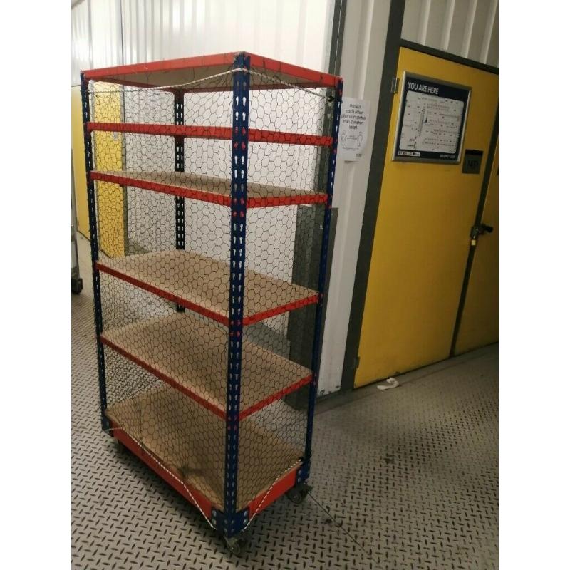 Mobile shelf trolley, 300kg load, 1720x915x455 mm