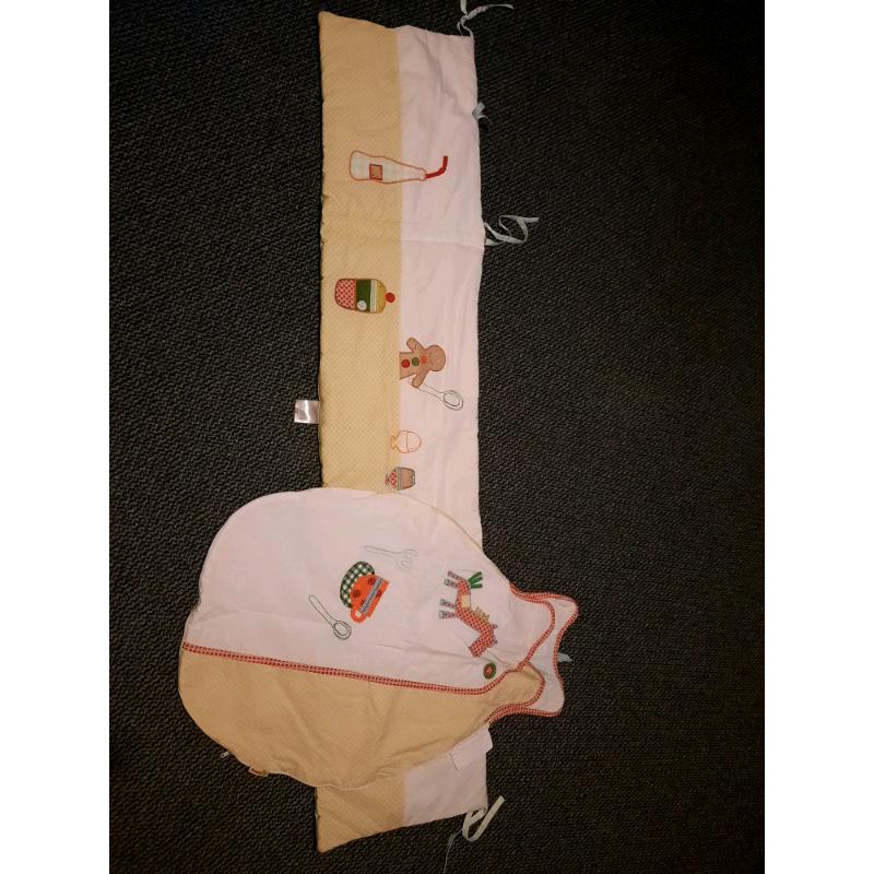 Mamas and Papas Gingerbread cot bumper and sleeping bag
