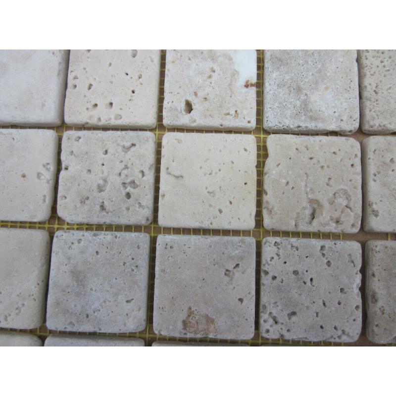 Tumbled classic light Travertine Mosaic Tiles