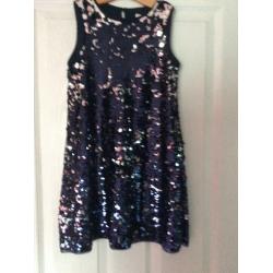 GIRLS FLIP SEQUINED DRESS - age 9-10 years