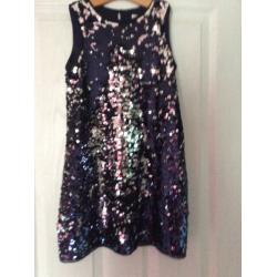 GIRLS FLIP SEQUINED DRESS - age 9-10 years