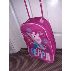 Peppa pig wheelie suitcase bag backpack child