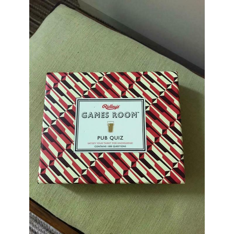 RIDLEY?S GAMES ROOM pub quiz Solid cardboard box. New, sealed. Christmas Xmas gifts.