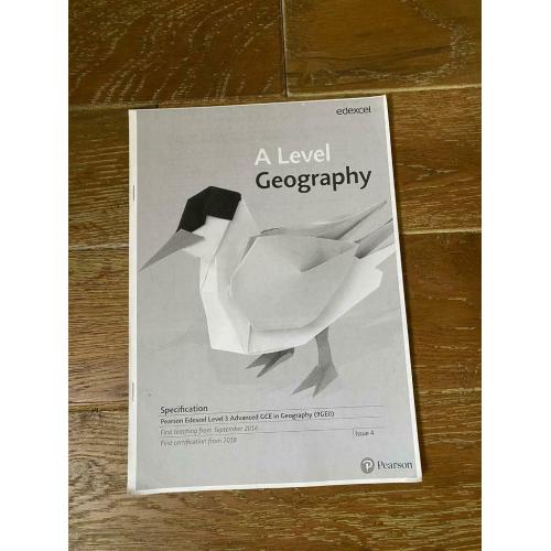 A LEVEL EDEXCEL GEOGRAPHY LEVEL 3 FULL SPECIFICATION