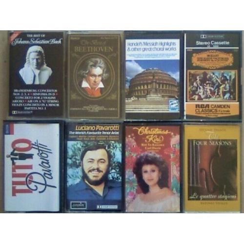 CSL BACH BEETHOVEN HANDEL MOZART PAVAROTTI TE KANAWA VIVALDI / BEKKER CLASSICAL CASSETTE TAPES