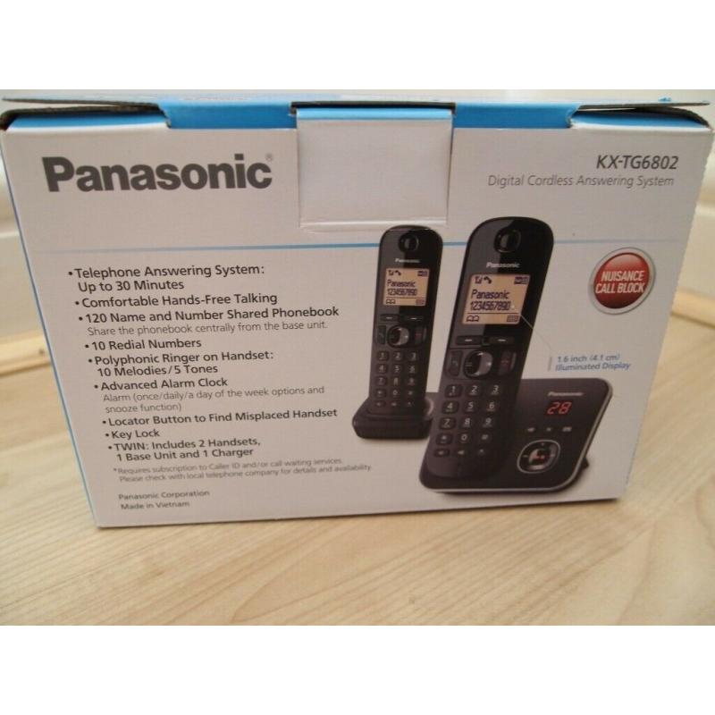 Cordless Home Phone Duo Panasonic KX-TG6802 with Answering machine