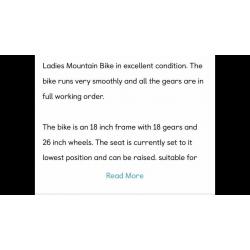 Ladies mountain bike