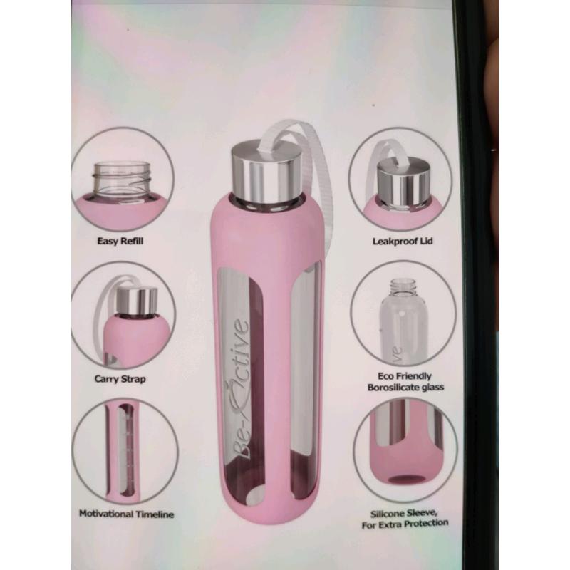 Be-active glass water bottle