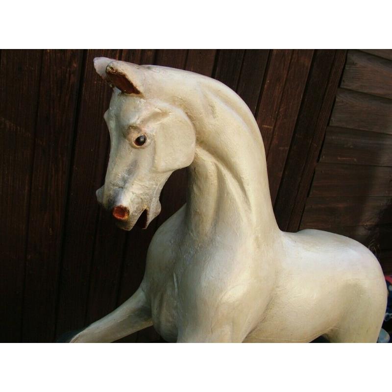 Antique Hand Carved Rocking Horse 1900s