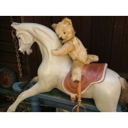 Antique Hand Carved Rocking Horse 1900s