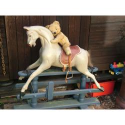 Antique Hand Carved Rocking Horse 1900s