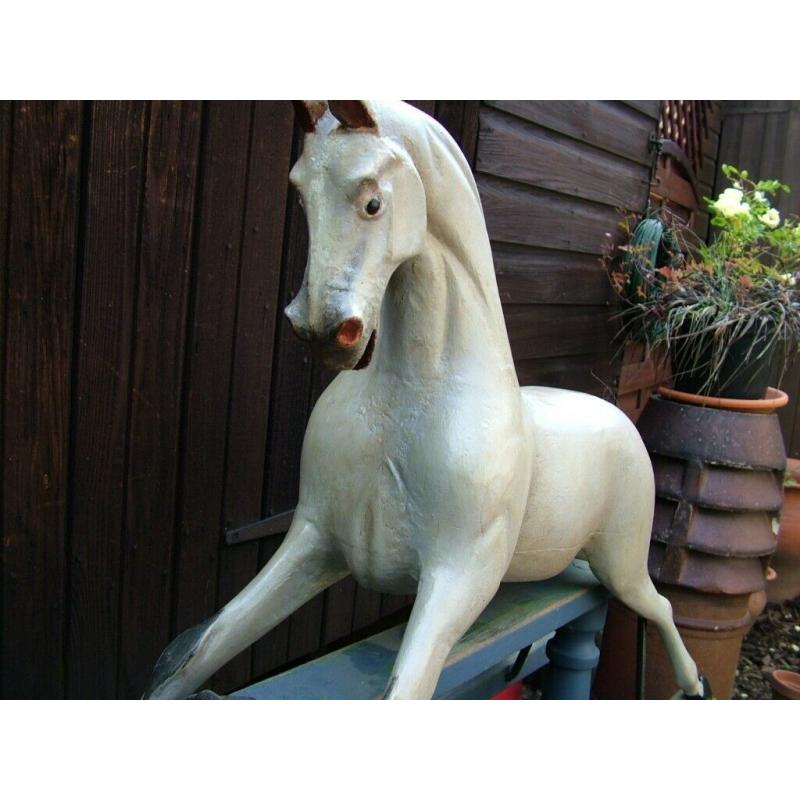Antique Hand Carved Rocking Horse 1900s
