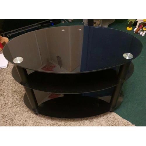 Black, Glass TV Stand