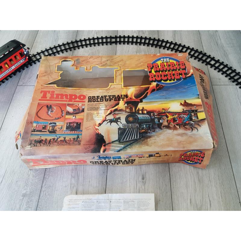TIMPO - The PRAIRIE ROCKET Great Train Hold Up Set 1970's Boxed - Coll