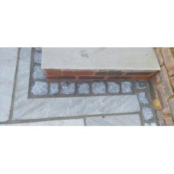 55p per block -500-600 Granite Cobbles-Silver grey 100mm x 100mm .NEW.