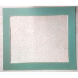 Large green border mount for picture framing, approx 66 x 58 cm external, 53 x 42.5 cm internal.