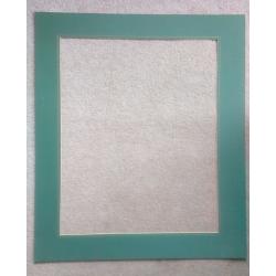 Large green border mount for picture framing, approx 66 x 58 cm external, 53 x 42.5 cm internal.