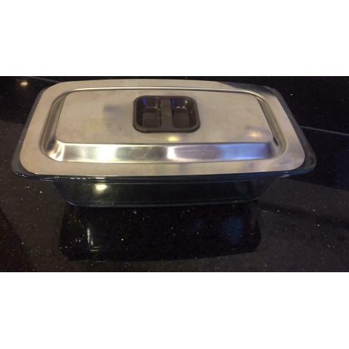 Glass Dish with Lid for Hostess Trolley