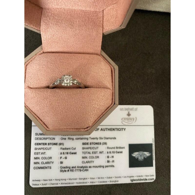 Palladium 1/3 Carat Diamond Ring