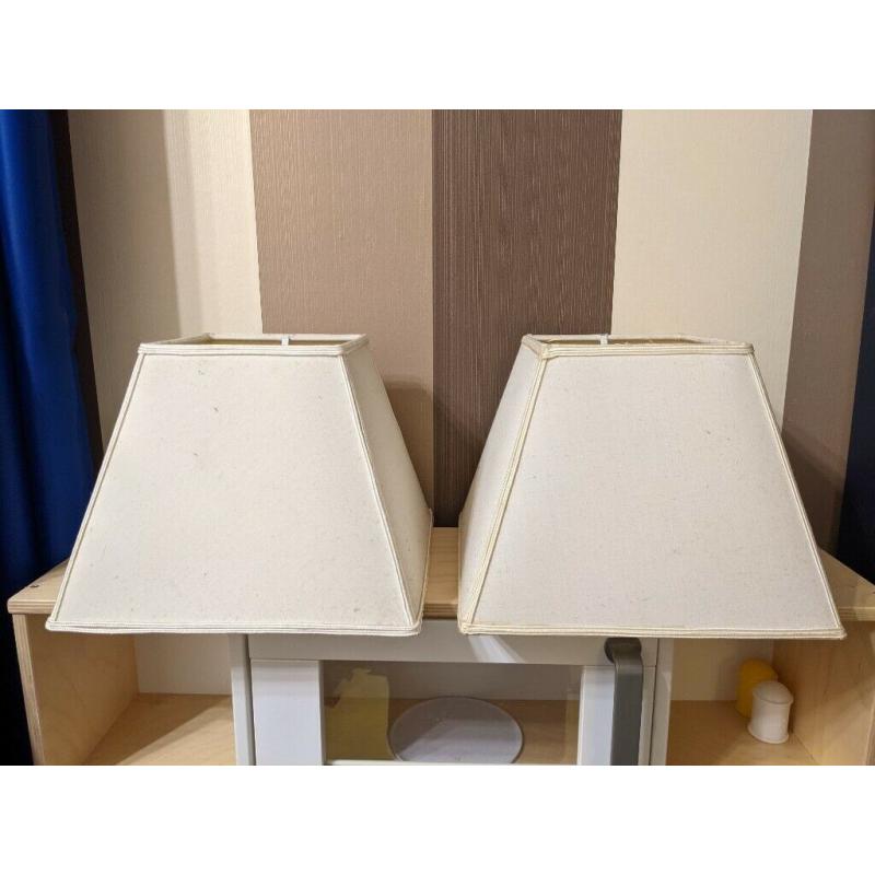 Pair of cream lampshades