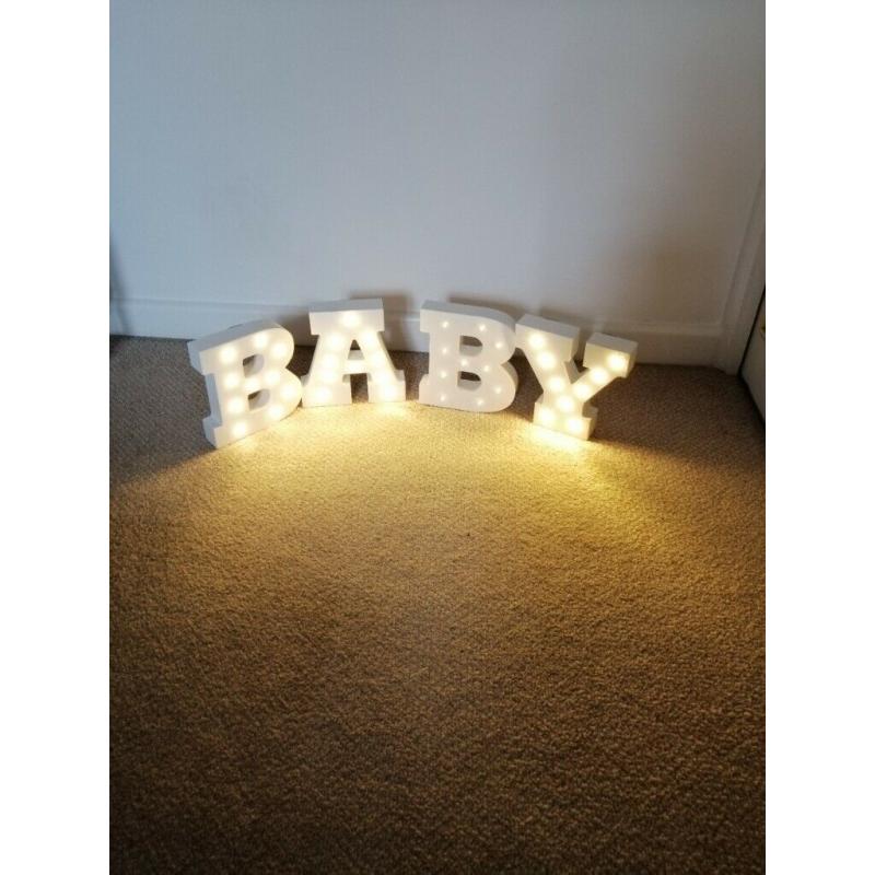 BABY Wooden letter with light