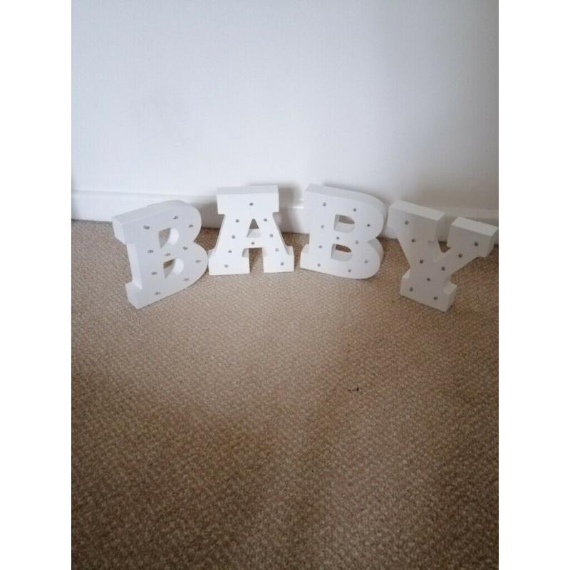 BABY Wooden letter with light